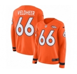 Women's Nike Denver Broncos #66 Jared Veldheer Limited Orange Therma Long Sleeve NFL Jersey