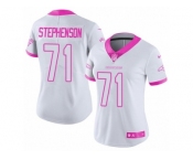 Women's Nike Denver Broncos #71 Donald Stephenson Limited White-Pink Rush Fashion NFL Jersey