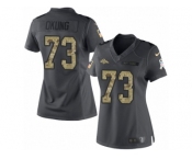Women's Nike Denver Broncos #73 Russell Okung Limited Black 2016 Salute to Service NFL Jersey