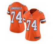 Women's Nike Denver Broncos #74 Ty Sambrailo Limited Orange Rush NFL Jersey