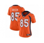 Women's Nike Denver Broncos #85 Virgil Green Vapor Untouchable Limited Orange Team Color NFL Jersey
