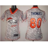 nike women nfl jerseys denver broncos #80 thomas[fem fan zebra]