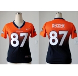 nike women nfl jerseys denver broncos #87 eric decker orange-blue[nike drift fashion][second version]
