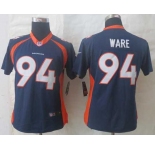 nike women nfl jerseys denver broncos #94 ware blue[nike Limited]