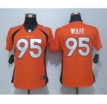 nike women nfl jerseys denver broncos #95 wolfe orange[nike limited]