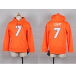 Nike Youth denver broncos #7 Elway orange jerseys(Pullover Hoodie)