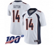 Youth Denver Broncos #14 Courtland Sutton White Vapor Untouchable Limited Player 100th Season Football Jersey