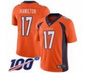 Youth Denver Broncos #17 DaeSean Hamilton Orange Team Color Vapor Untouchable Limited Player 100th Season Football Jersey