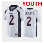 Youth Denver Broncos #2 Surtain II White Nike Vapor Untouchable Limited 2021 NFL Jersey