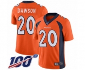 Youth Denver Broncos #20 Duke Dawson Orange Team Color Vapor Untouchable Limited Player 100th Season Football Jersey