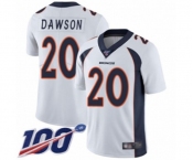 Youth Denver Broncos #20 Duke Dawson White Vapor Untouchable Limited Player 100th Season Football Jersey