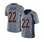 Youth Denver Broncos #22 Kareem Jackson Limited Silver Inverted Legend Football Jersey
