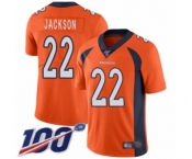 Youth Denver Broncos #22 Kareem Jackson Orange Team Color Vapor Untouchable Limited Player 100th Season Football Jersey