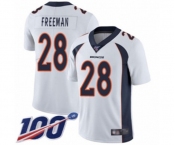 Youth Denver Broncos #28 Royce Freeman White Vapor Untouchable Limited Player 100th Season Football Jersey