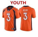 Youth Denver Broncos #3 Russell Wilson Orange Color Rush Vapor Untouchable Limited Stitched Jersey