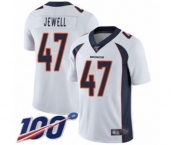Youth Denver Broncos #47 Josey Jewell White Vapor Untouchable Limited Player 100th Season Football Jersey