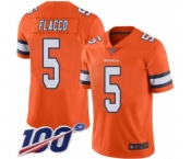 Youth Denver Broncos #5 Joe Flacco Limited Orange Rush Vapor Untouchable 100th Season Football Jersey