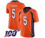 Youth Denver Broncos #5 Joe Flacco Orange Team Color Vapor Untouchable Limited Player 100th Season Football Jersey