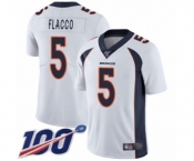 Youth Denver Broncos #5 Joe Flacco White Vapor Untouchable Limited Player 100th Season Football Jersey