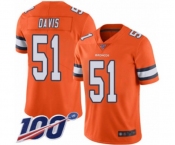 Youth Denver Broncos #51 Todd Davis Limited Orange Rush Vapor Untouchable 100th Season Football Jersey
