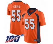 Youth Denver Broncos #55 Bradley Chubb Orange Team Color Vapor Untouchable Limited Player 100th Season Football Jersey