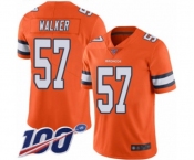 Youth Denver Broncos #57 Demarcus Walker Limited Orange Rush Vapor Untouchable 100th Season Football Jersey