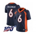 Youth Denver Broncos #6 Colby Wadman Navy Blue Alternate Vapor Untouchable Limited Player 100th Season Football Jersey