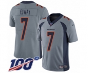 Youth Denver Broncos #7 John Elway Limited Silver Inverted Legend 100th Season Football Jersey