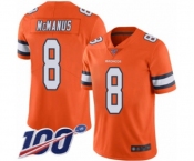Youth Denver Broncos #8 Brandon McManus Limited Orange Rush Vapor Untouchable 100th Season Football Jersey