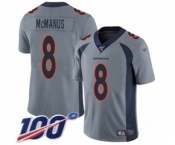 Youth Denver Broncos #8 Brandon McManus Limited Silver Inverted Legend 100th Season Football Jersey
