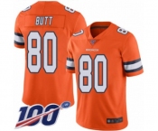 Youth Denver Broncos #80 Jake Butt Limited Orange Rush Vapor Untouchable 100th Season Football Jersey