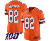 Youth Denver Broncos #82 Jeff Heuerman Limited Orange Rush Vapor Untouchable 100th Season Football Jersey