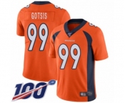 Youth Denver Broncos #99 Adam Gotsis Orange Team Color Vapor Untouchable Limited Player 100th Season Football Jersey