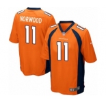 Youth Nike Denver Broncos #11 Jordan Norwood Game Orange Team Color NFL Jersey
