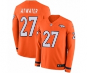 Youth Nike Denver Broncos #27 Steve Atwater Limited Orange Therma Long Sleeve NFL Jersey