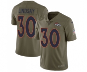 Youth Nike Denver Broncos #30 Phillip Lindsay Limited Olive 2017 Salute to Service NFL Jersey