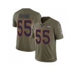 Youth Nike Denver Broncos #55 Bradley Chubb Olive Stitched NFL Limited 2017 Salute to Service Jersey