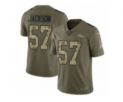 Youth Nike Denver Broncos #57 Tom Jackson Limited Olive Camo 2017 Salute to Service NFL Jersey