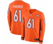 Youth Nike Denver Broncos #61 Matt Paradis Limited Orange Therma Long Sleeve NFL Jersey