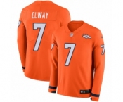 Youth Nike Denver Broncos #7 John Elway Limited Orange Therma Long Sleeve NFL Jersey