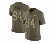 Youth Nike Denver Broncos #94 Domata Peko Limited Olive Camo 2017 Salute to Service NFL Jersey