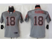 nike youth nfl jerseys denver broncos #18 manning grey[Elite lights out]