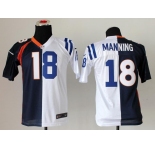 nike youth nfl jerseys denver broncos #18 manning white-blue-orange[nike split][new]