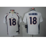 nike youth nfl jerseys denver broncos #18 manning white[nike limited]