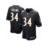 Men Nike Baltimore Ravens #34 Alex Collins Game Black Alternate NFL Jersey