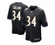 Men Nike Baltimore Ravens #34 Alex Collins Game Black Alternate NFL Jersey