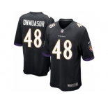 Men Nike Baltimore Ravens #48 Patrick Onwuasor Game Black Alternate NFL Jersey