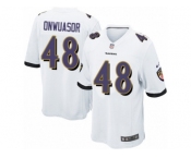 Men Nike Baltimore Ravens #48 Patrick Onwuasor Game White NFL Jersey