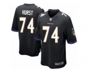 Men Nike Baltimore Ravens #74 James Hurst Game Black Alternate NFL Jersey