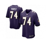 Men Nike Baltimore Ravens #74 James Hurst Game Purple Team Color NFL Jersey